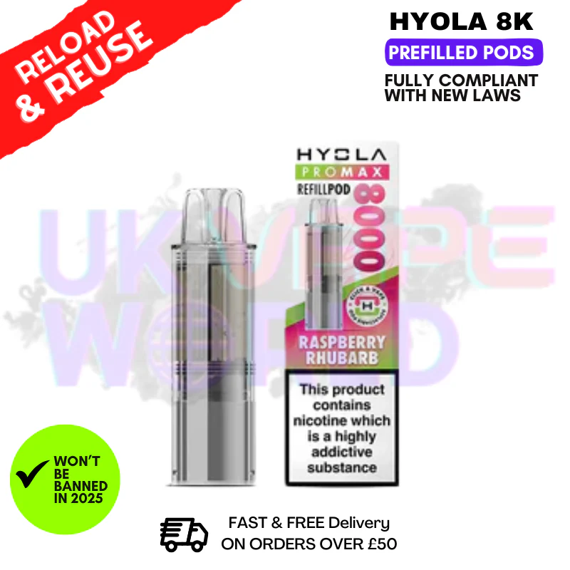 Raspberry Rhubarb Hyola Pro Max 8000 Replacement Pod