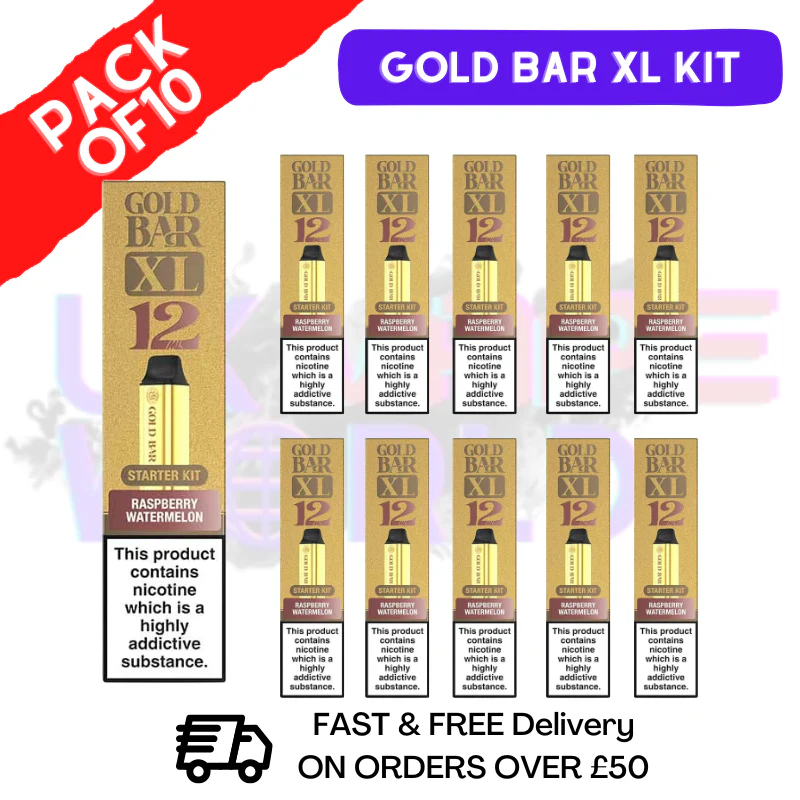 Raspberry Watermelon Gold Bar XL Prefilled KITS Box of 10