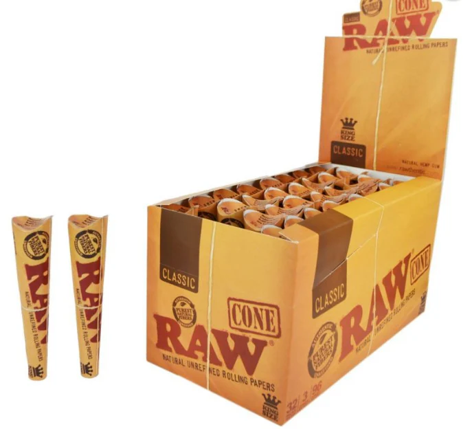 RAW Classic King Size Cone Mega Pack Cones - Pre Rolled Rolling Papers Full Box - Image 2