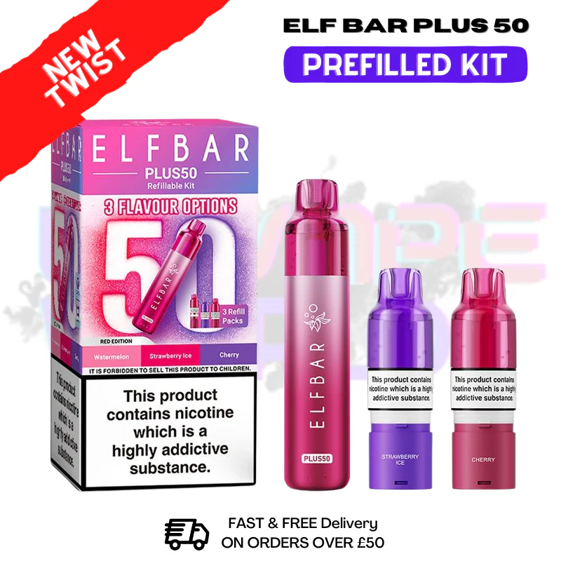 Red Edition Elf Bar 50K Puff Plus Kit - Only £8.99