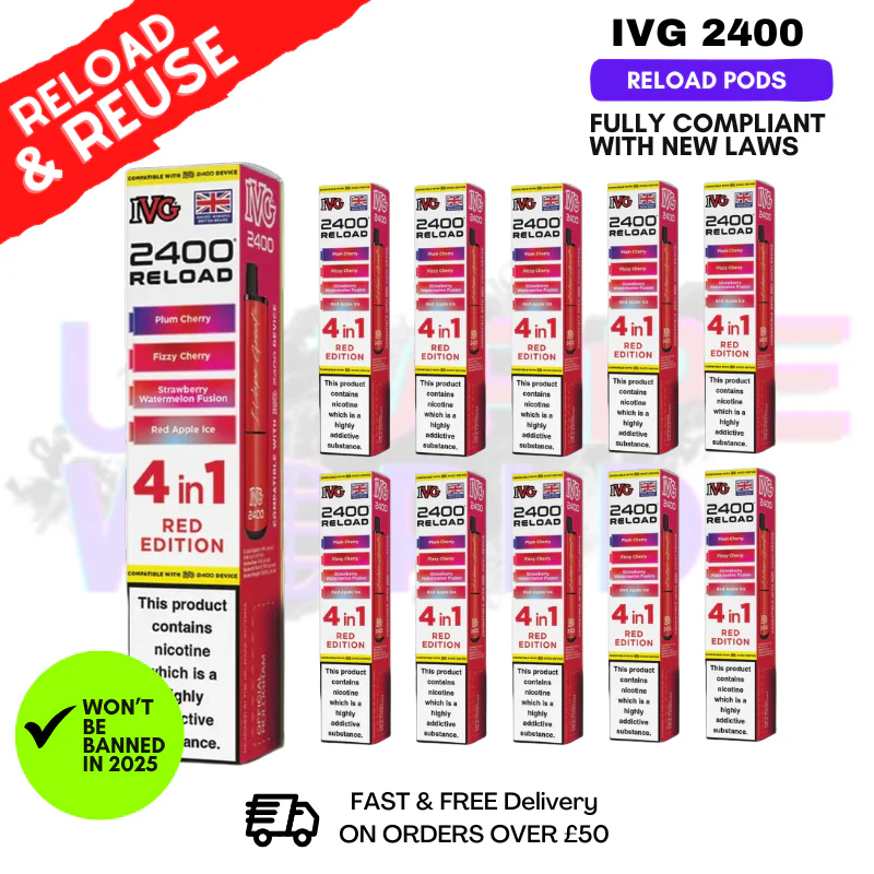 Red Edition IVG 2400 RELOAD Pods - Box Of 10