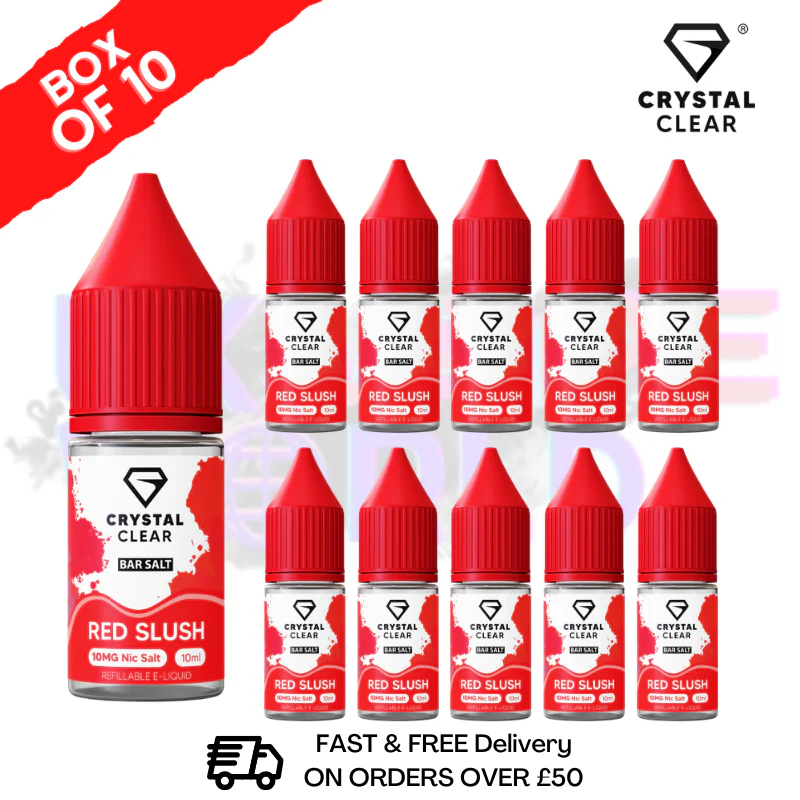 Red Slush Crystal Clear Nic Salt Box Of 10 - Only £17.99