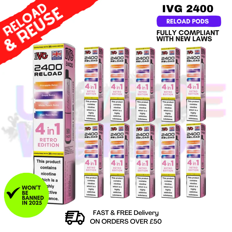 Retro Edition IVG 2400 RELOAD Pods - Box Of 10
