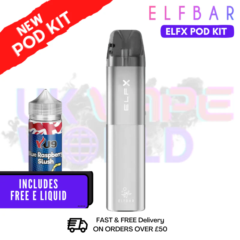 Silver Elf Bar ELFX Refillable Pod Vape Kit