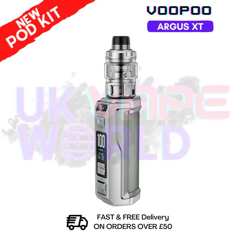 Silver Grey Voopoo Argus XT Kit + Free Nicsalt
