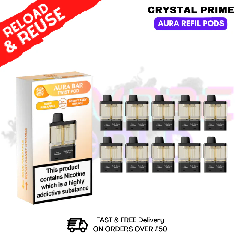 Sour Pineapple Aura 40K Replacement Pods Box Of 10