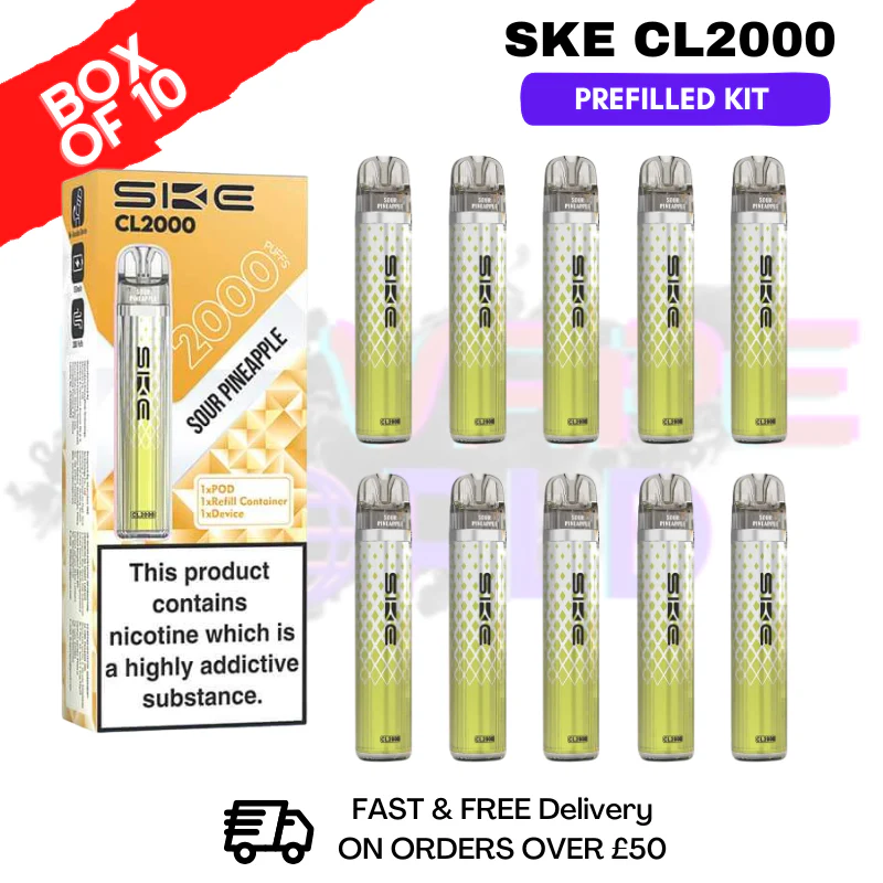 Sour Pineapple SKE CL2000 Kits Box Of 10 - £29.99