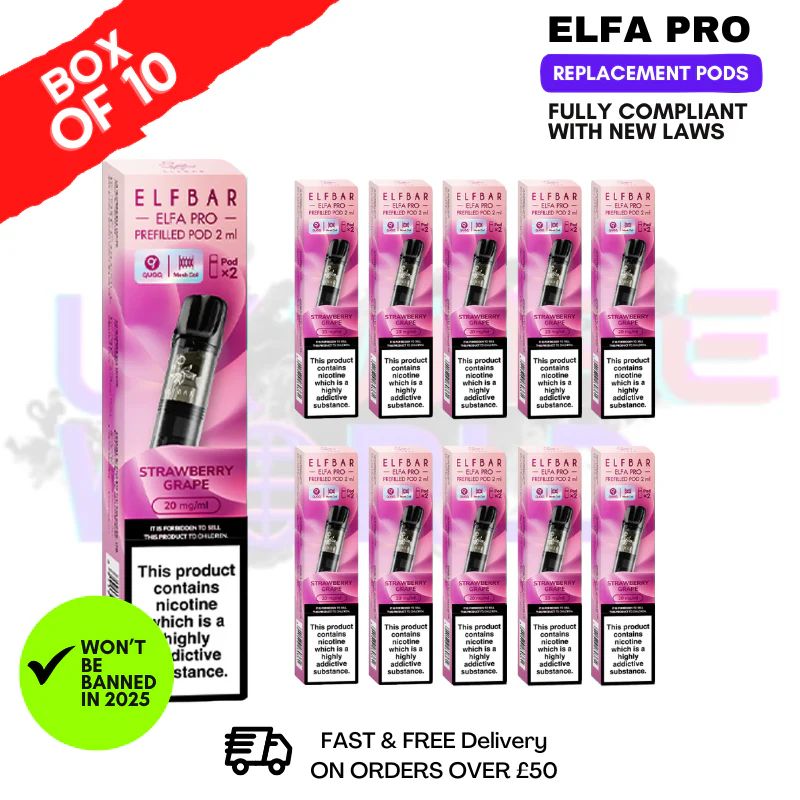 Strawberry Grape Elf Bar Elfa Pro Prefilled Pod Box Of 10