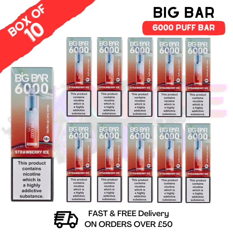 Strawberry ICE Feoba PRO 6000 Puff 6K Box Of 10
