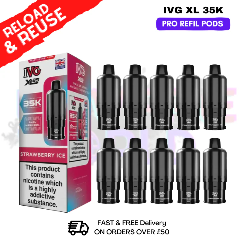 Strawberry ICE IVG XL 35K Replacement Pods Box Of 10