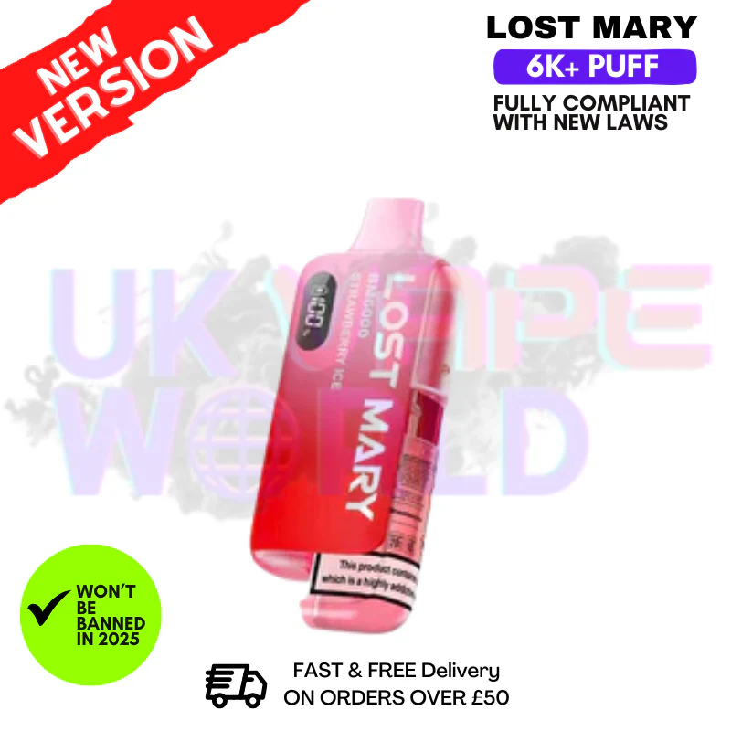 Strawberry ICE Lost Mary 6K Puff Pod Kit - Only £8.99