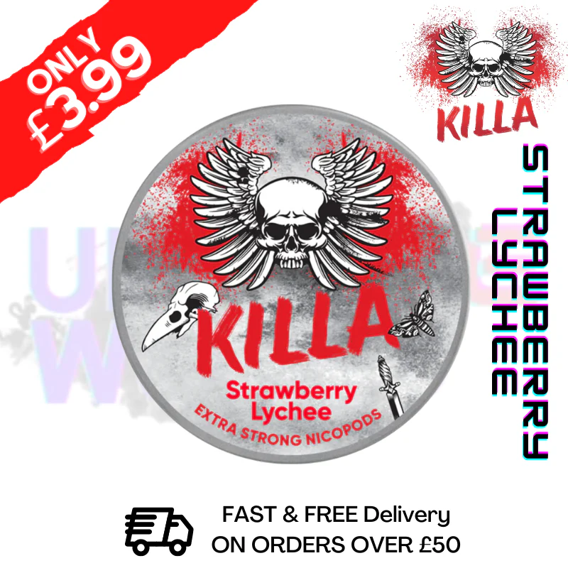 Strawberry Lychee Killa Nicotine Pouches NicoPod Nic Pouch (16.5mg)
