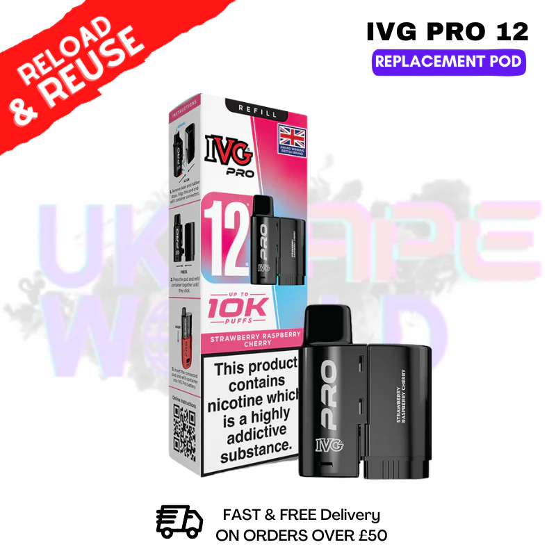 Strawberry Raspberry Cherry IVG Pro 12 REFIL Pod Pack
