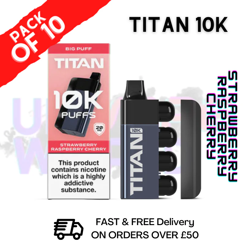 Strawberry Raspberry Cherry - Titan 10K Prefilled Vape Kit Pack Of 10