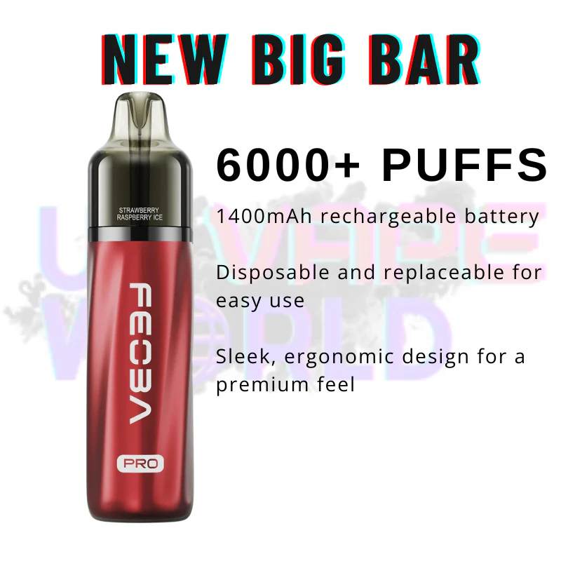 Strawberry Raspberry Feoba Pro 6000 6K Puff Pod Kit - Image 2