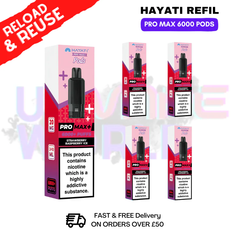 Strawberry Raspberry ICE Hayati ProMax 6K Replacement Pods Box Of 5