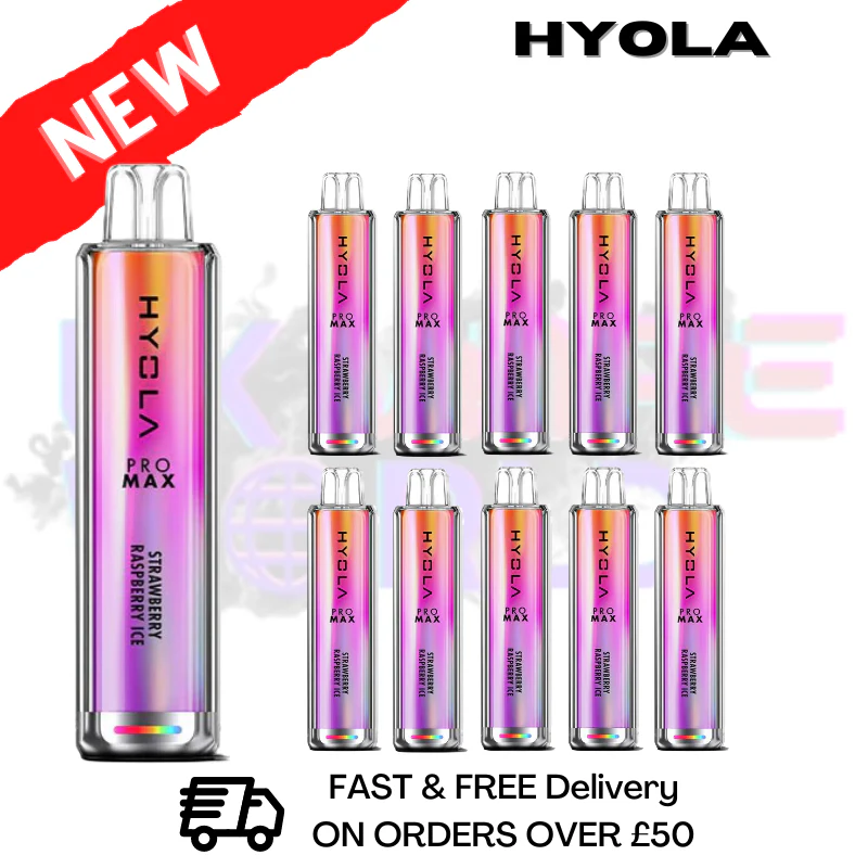 Strawberry Raspberry Ice Hyola Pro Max 8000 Puff Box Of 10