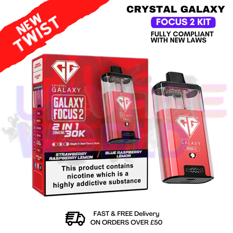 Strawberry Raspberry Lemon Crystal Galaxy 30K Focus 2 Puff Kit