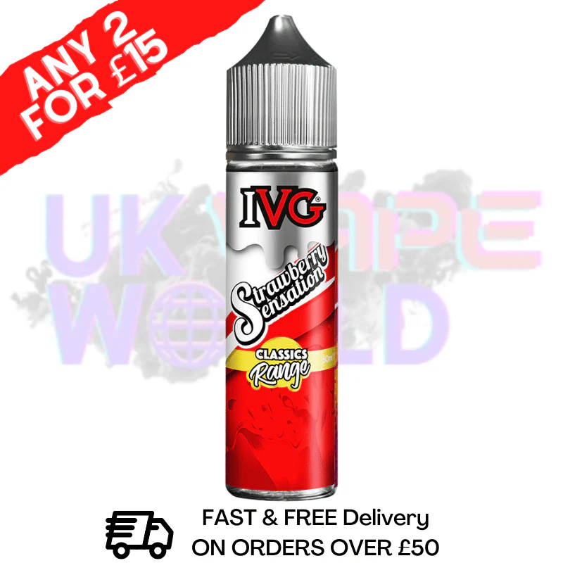 Strawberry Sensation IVG Shortfill Juice 50ML Eliquid - CLASSICS RANGE