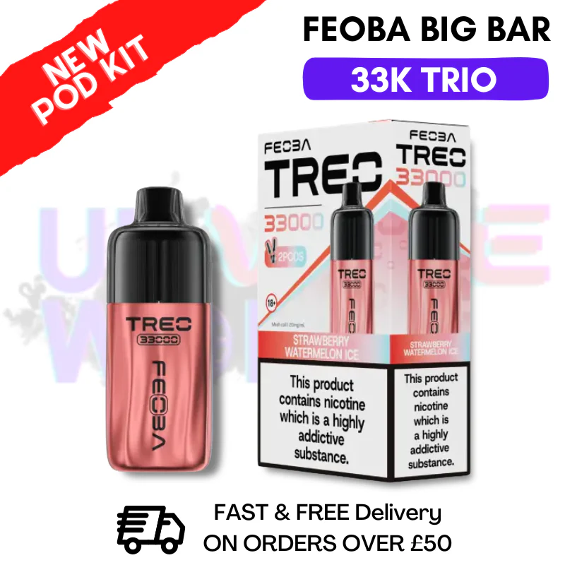 Strawberry Watermelon ICE Feoba Treo 33K Puff Pod Kit