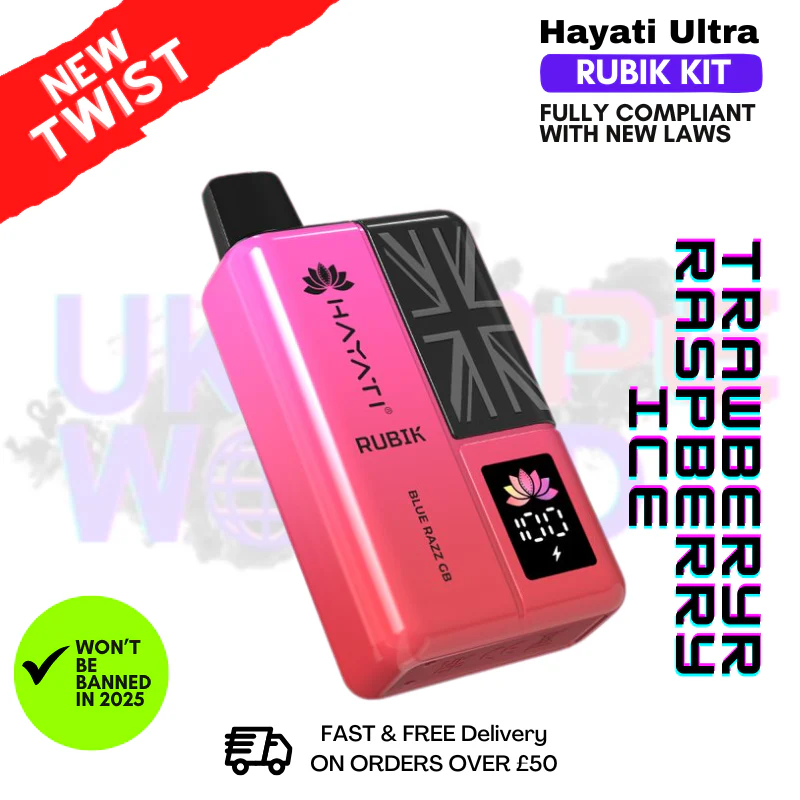 Strawberry Raspberry ICE Hayati Rubik 7000 Puff 7K Bar - Image 2