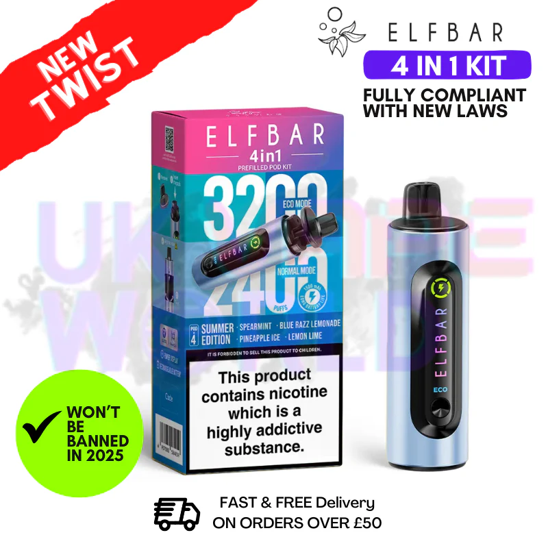 Summer Edition Elf Bar 3200 4 In 1 Prefilled Pod Kit