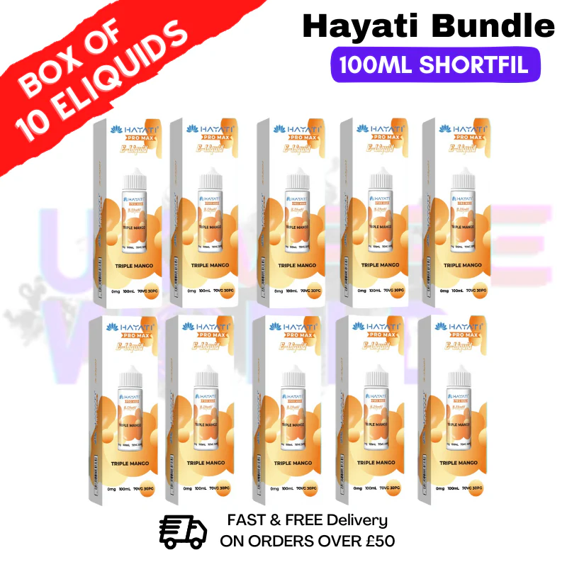 Triple Mango Hayati 100ML Box Of 10 + Free NicShots