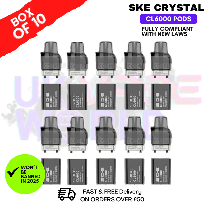 Straw Rasp Cherry SKE Crystal CL6000 Prefilled Pod Box Of 10