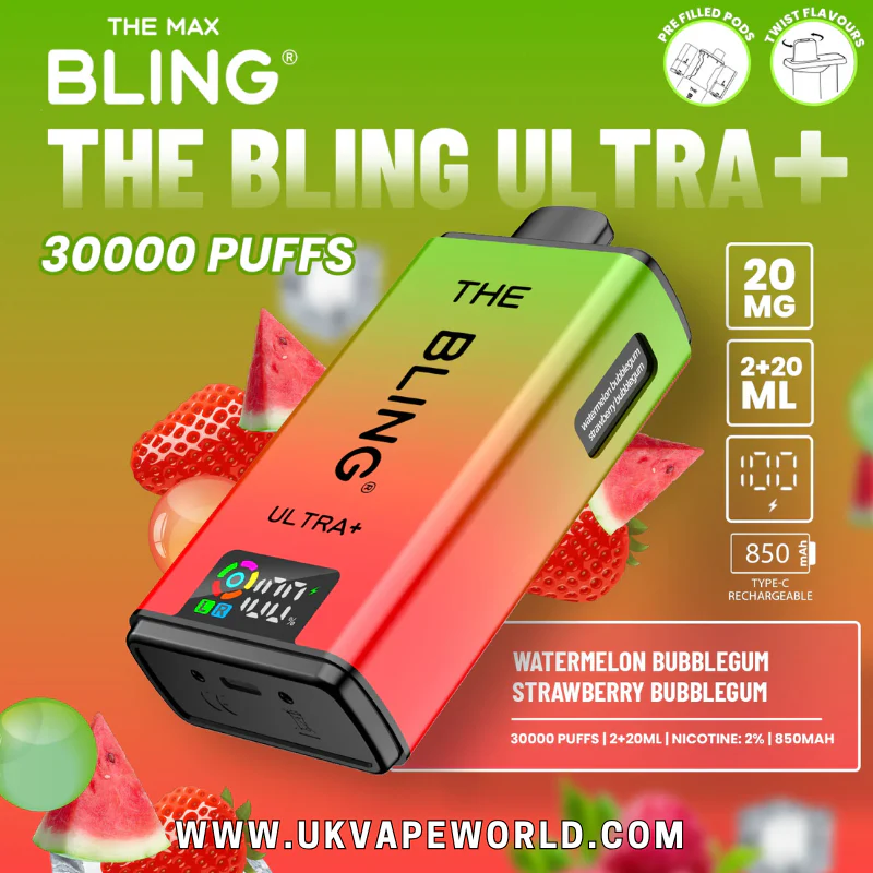 Watermelon Bubblegum Bling 30k Ultra Plus Prefilled Pod Kit