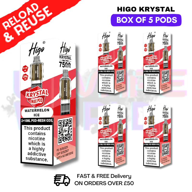 Watermelon Ice Krystal Higo Max Replacement Pods BOX OF 5