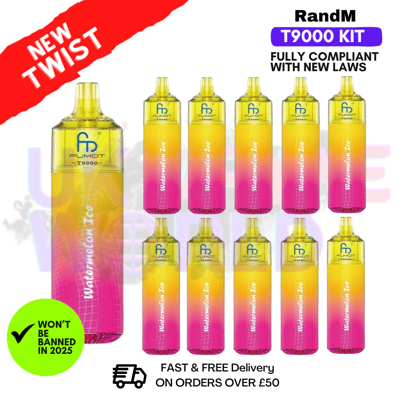 Watermelon Ice Randm T9000 Puffs Box Of 10