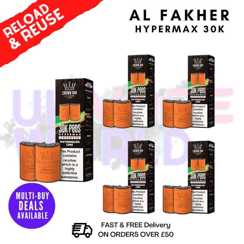 Watermelon Lime AL Fakher 30K Box Of 5 Replacement Pods