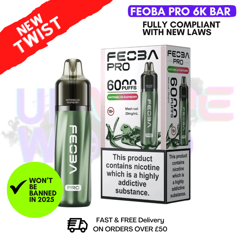 Watermelon Raspberry Feoba Pro 6000 6K Puff Pod Kit