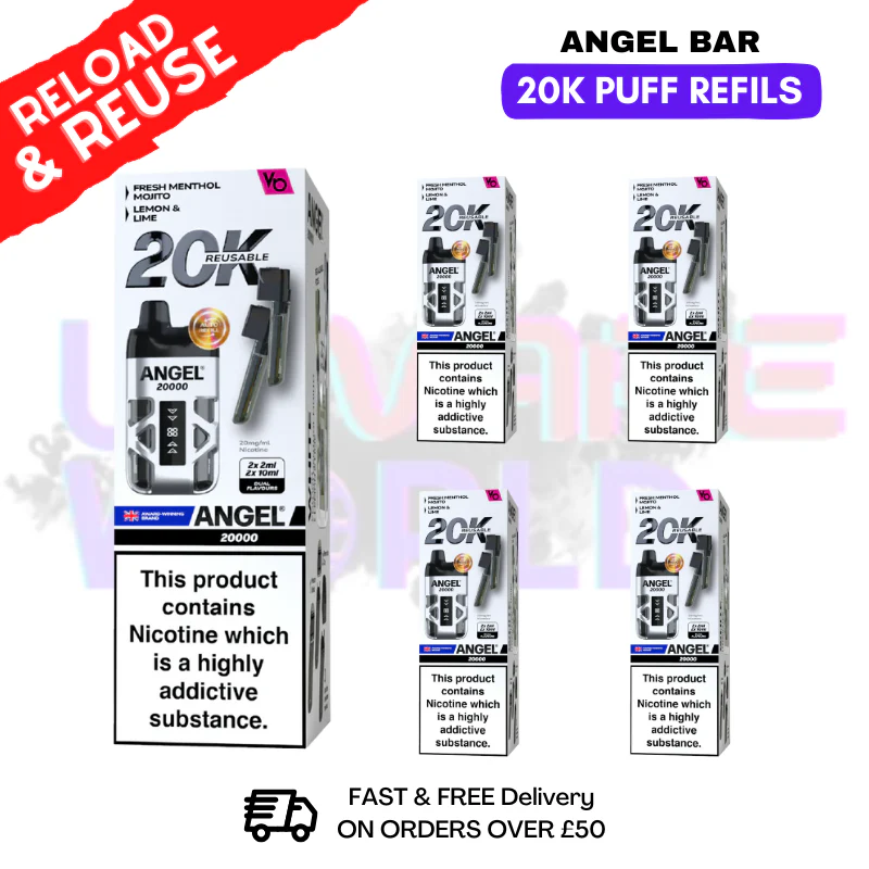 White edition Angel Bar 20K REPLACEMENT PODS Box Of 5